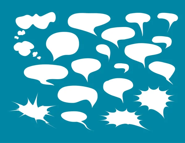 Çeşitli Konuşma Balonları Üzerinde Mavi Arka Plan Belirleme — Stok Vektör