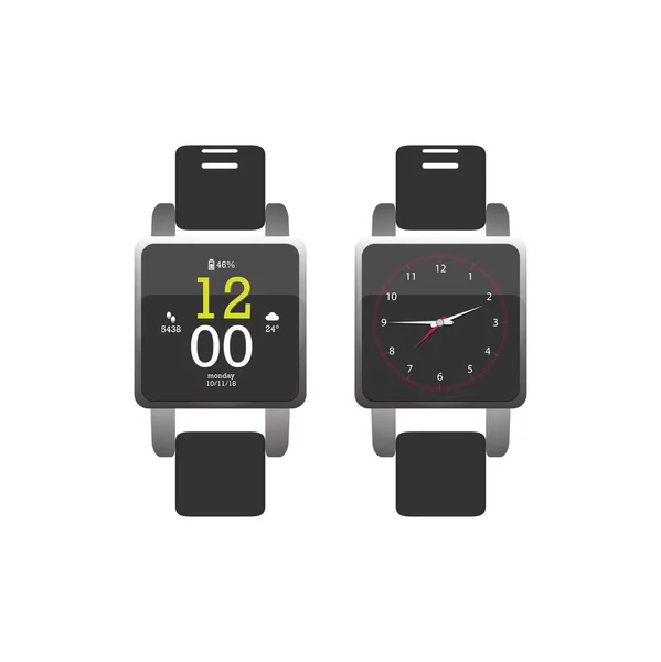 Diferentes Relojes Aislados Sobre Fondo Blanco — Vector de stock