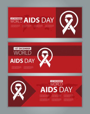 Dünya AIDS Günü yazı ile şerit vektör çizim 