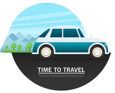 seyahat için zaman yazı ile yolda araba