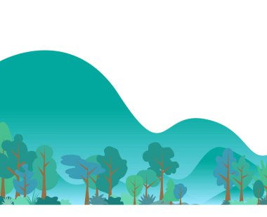 güzel yeşil ağaçlar arka plan vektör çizim 
