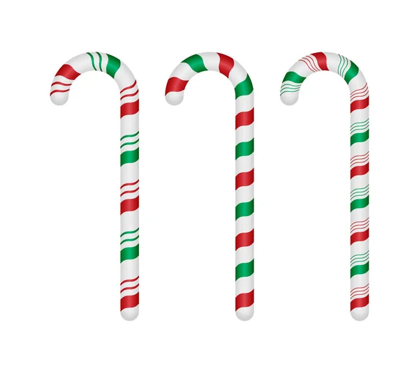 キャンディの棒に置かれた行おいしいストライプ クリスマスのベクトル イラスト — ストックベクタ
