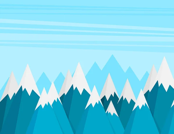Vektor Illustration Von Schneebedeckten Bergen Und Blauem Himmel Hintergrund — Stockvektor