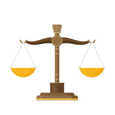 Vektör çizim hukuk izole üzerinde beyaz arka plan ölçekler