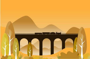 Tren Köprüsü'nde vektör çizim 