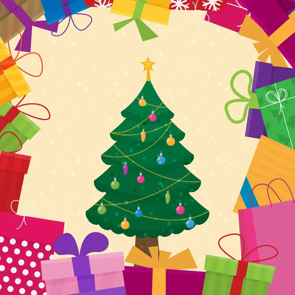 Noel tebrik kartı. Vektör illüstrasyonu