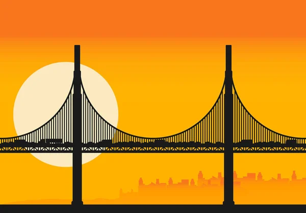 Ilustrace Mostu Golden Gate San Francisku Usa — Stockový vektor