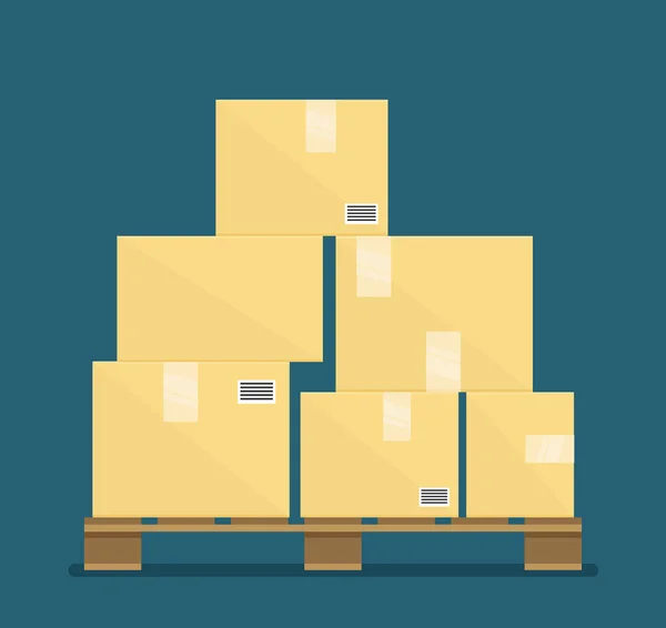 Illustration Pile Cardboard Boxes — Stock Vector