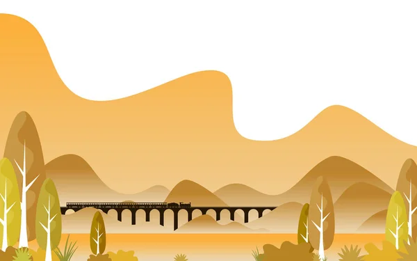 Ilustración Vectorial Del Tren Puente — Vector de stock