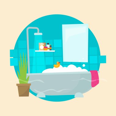 modern banyo iç vektör çizim