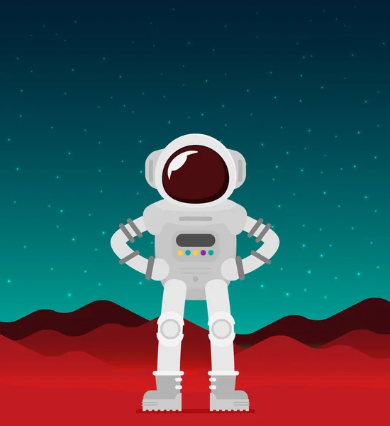 Illustration Vectorielle Astronaute Costume Protection — Image vectorielle