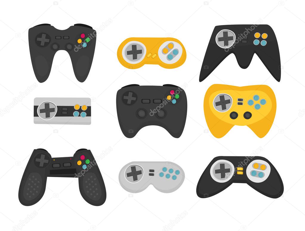 Vector illustration of video game banner, console concept