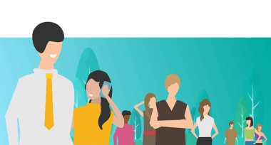 İnsanlar konuşma vektör çizim  