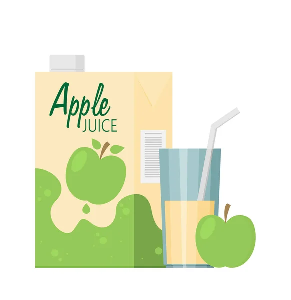 Vector Ilustración Zumo Manzana — Vector de stock