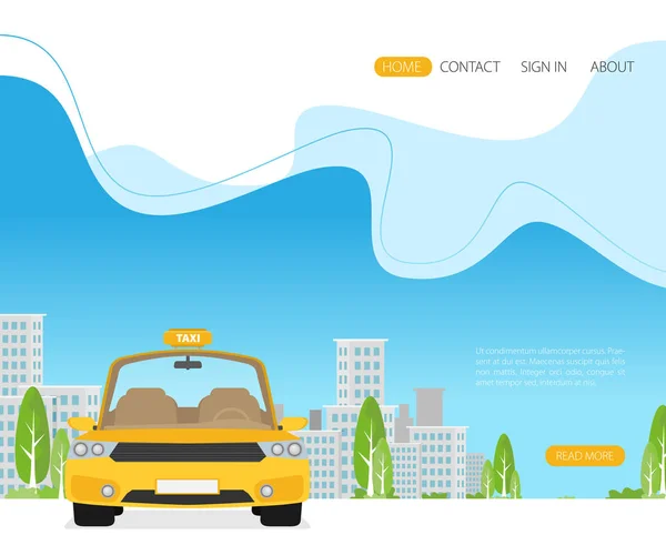 Vector Illustration Taxi Car — Stock Vector
