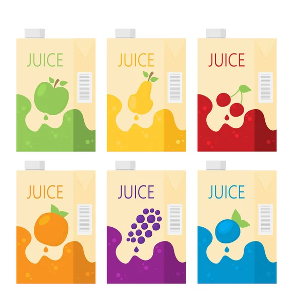 Vector Illustration Various Fruit Juices — Stock Vector