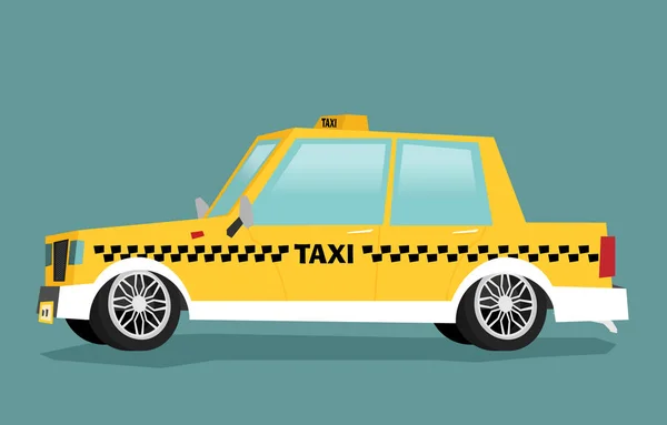 Stylizowany Baner Żółtym Taksówką Samochodu Wektor Ilustracji — Wektor stockowy