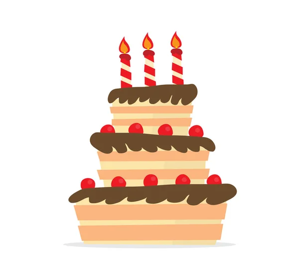 Birthday Cake Icon Vector Illustration — Stock Vector