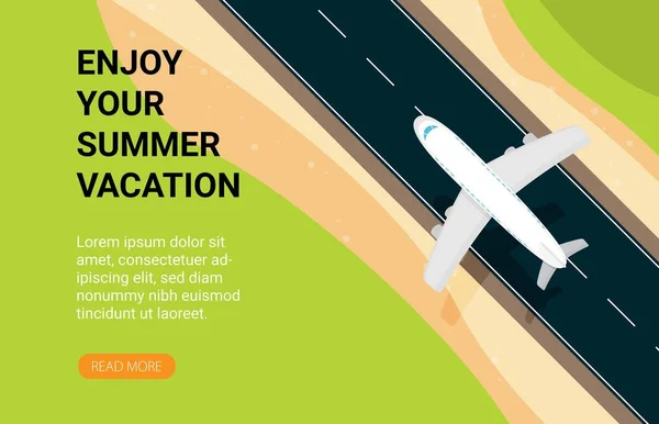 Cestovní Vektorové Ilustrace Plochém Stylu World Travel Banner Air Tourism — Stockový vektor