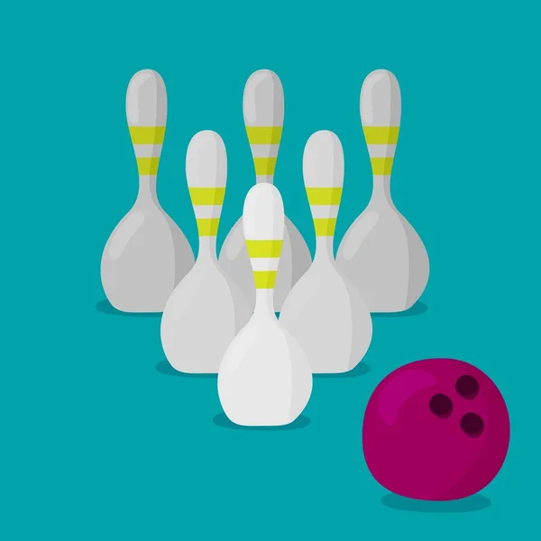 Flachen Stil Vektor Plakatvorlage Für Bowling Turnier — Stockvektor