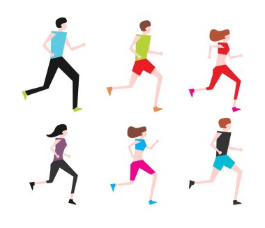 Çalışan insanlar grup hareket halinde. Eğitim açık düz vektör. 