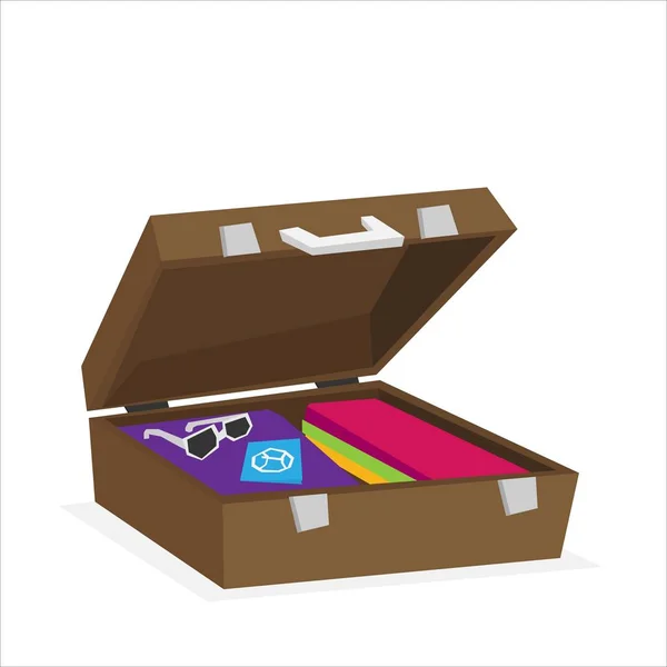 Gepackter Koffer Vektor Illustration — Stockvektor