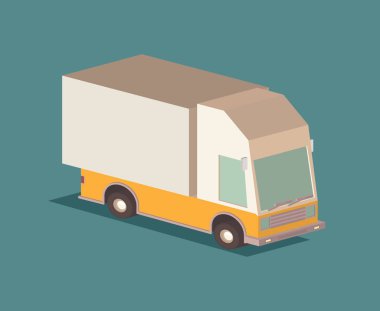 teslimat kamyonu, vektör illüstrasyon 