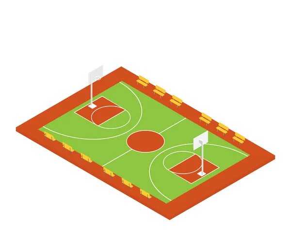 Basketball Field Vector Illustration — Stock Vector