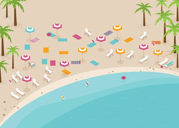 Icono Playa Ilustración Vectorial — Vector de stock