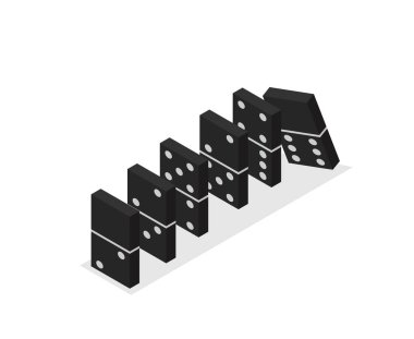 Domino simgesi, vektör çizimi 