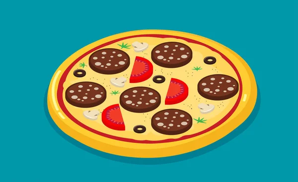 Isometrisk Ikon Italienska Pizza Vector — Stock vektor