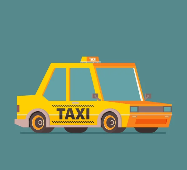 Taxi Voiture Plat Vecteur Conception — Image vectorielle