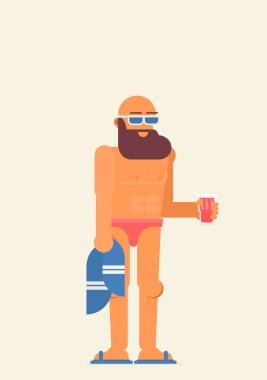 Tatil komik karikatür karakter. Düz vektör-vektör