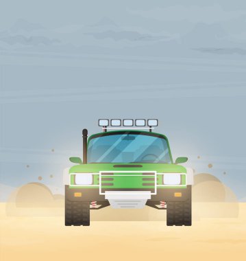 Vektör düz Off-Road SUV araba renk arka planda izole