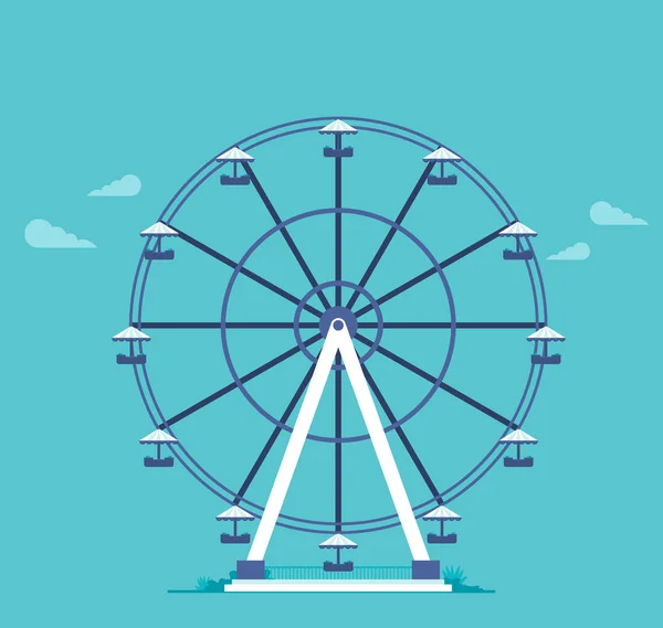 Ferris Wheel Flat Style Vector Vector — Stock Vector