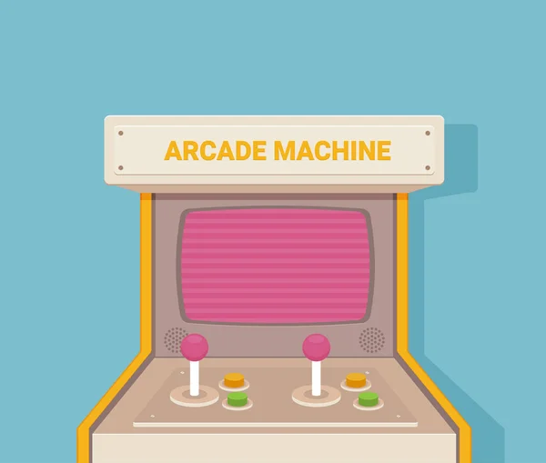 Ретро Игровой Автомат Векторная Иллюстрация Плоского Стиля Вектор — стоковый вектор