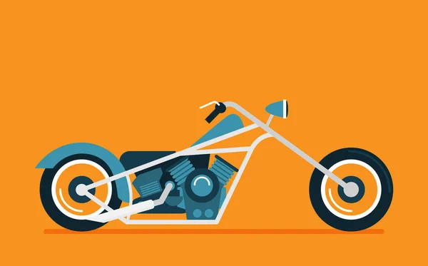Vecteur Plat Moto Classique Sur Fond Couleur Vecteur — Image vectorielle