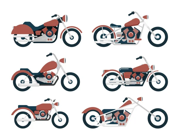 Vecteur Plat Moto Classique Sur Fond Couleur Vecteur — Image vectorielle
