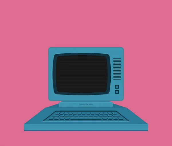 Oldtimer Personal Computer Vektorillustration Vektor — Stockvektor