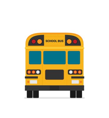 okul servisi düz simgesi, vektör 