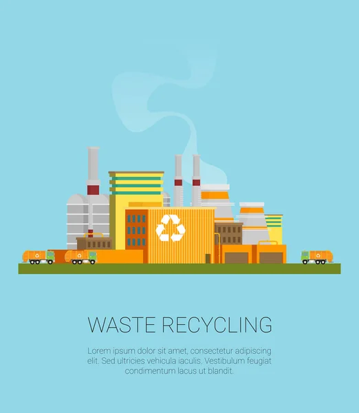 Conceito Reciclagem Resíduos Instalação Reciclagem Lixo Vector — Vetor de Stock