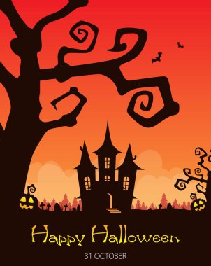 Cadılar Bayramı düz arkaplan tasarım vektörü