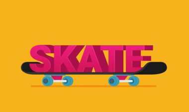 Kaykay illüstrasyon izole