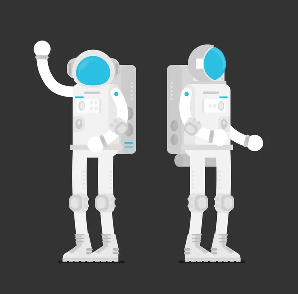 Plochý Design Astronauti Vektorová Ilustrace — Stockový vektor