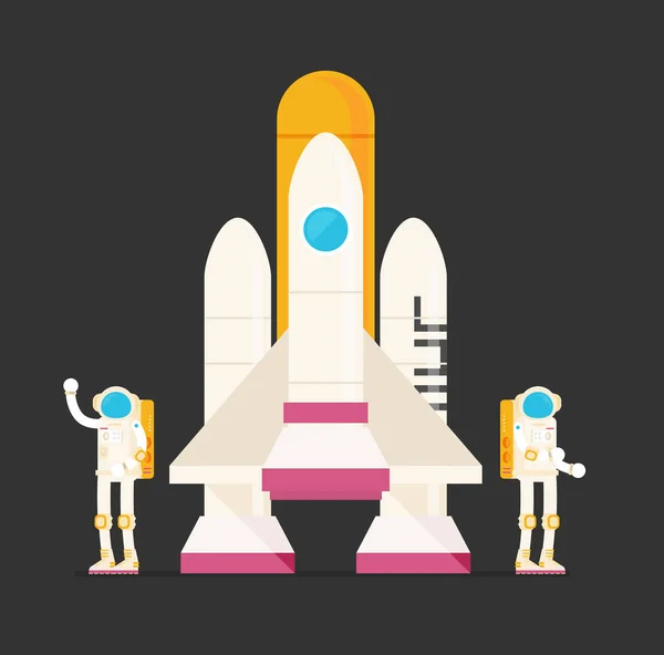 Flaches Design Astronauten Vektorillustration — Stockvektor