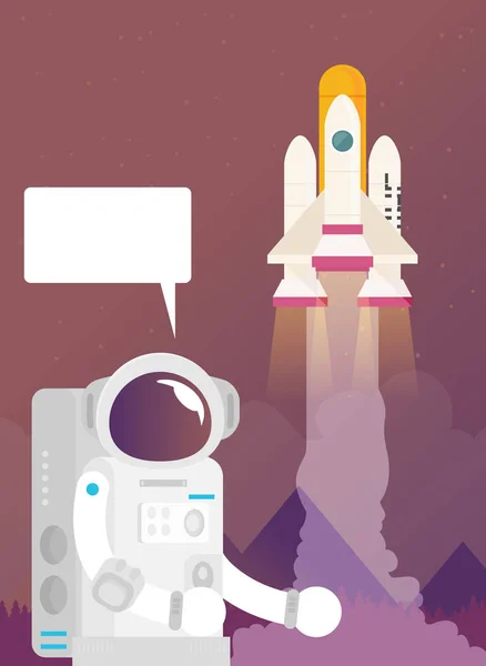 Flaches Design Astronauten Vektorillustration — Stockvektor