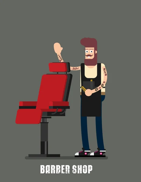 Ilustração Vetorial Conceito Barbearia — Vetor de Stock