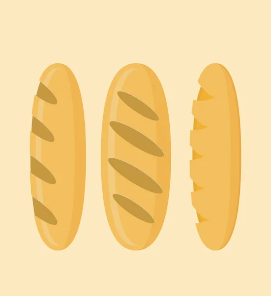 Flat Vector French Breads — Stock Vector