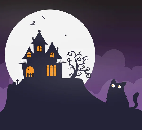 Halloween Hintergrund Flache Design Vektor — Stockvektor