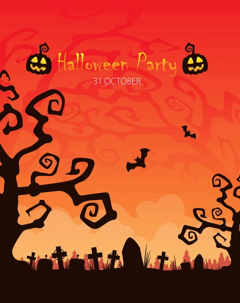 Halloween Hintergrund Flache Design Vektor — Stockvektor